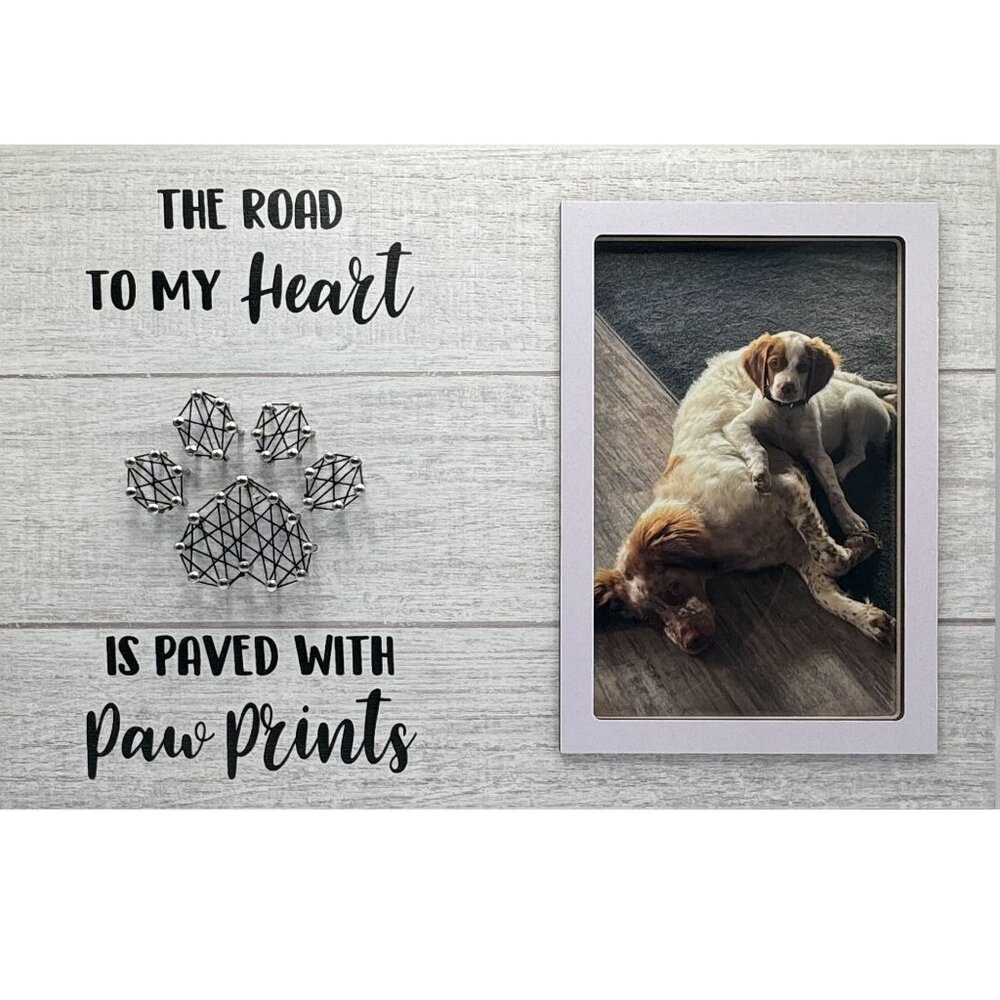 String Art 4x6 Paw Print Pet Picture Frame